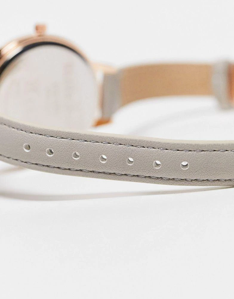 商品Brave Soul|Brave Soul minimal faux leather strap watch in grey and rose gold,价格¥187,第4张图片详细描述