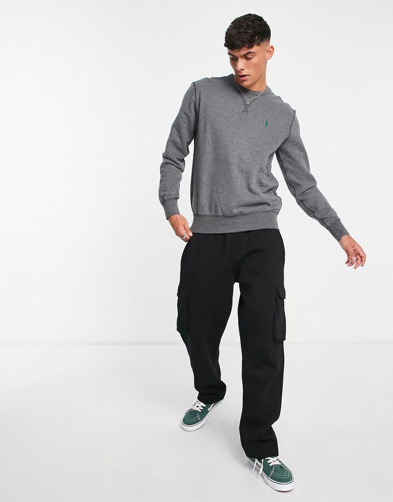 商品Ralph Lauren|Polo Ralph Lauren icon logo fleece sweatshirt in dark grey marl,价格¥1235,第4张图片详细描述