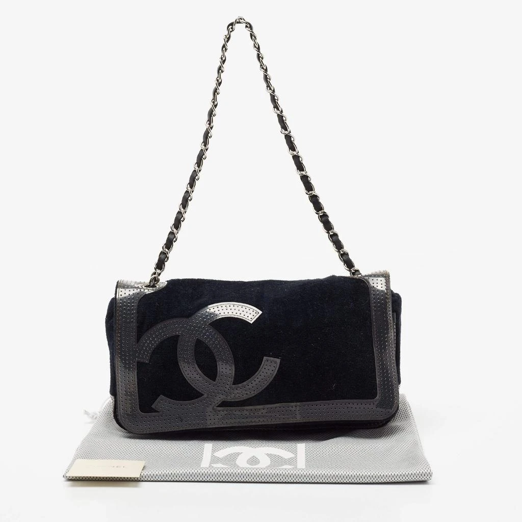 Chanel Black/Grey Corduroy And Patent Leather Cambon Shoulder Bag 商品