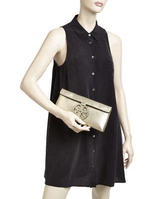 商品Tory Burch|Miller Metallic Leather Clutch,价格¥1856,第2张图片详细描述