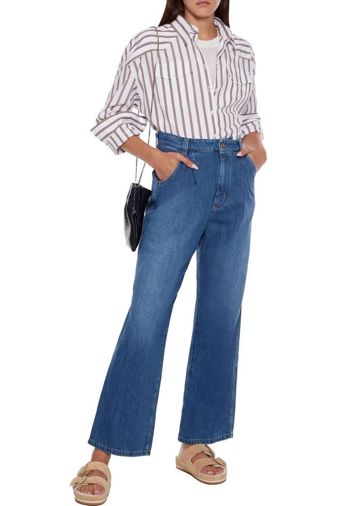 商品Brunello Cucinelli|Bead-embellished pleated high-rise wide-leg jeans,价格¥2887,第4张图片详细描述