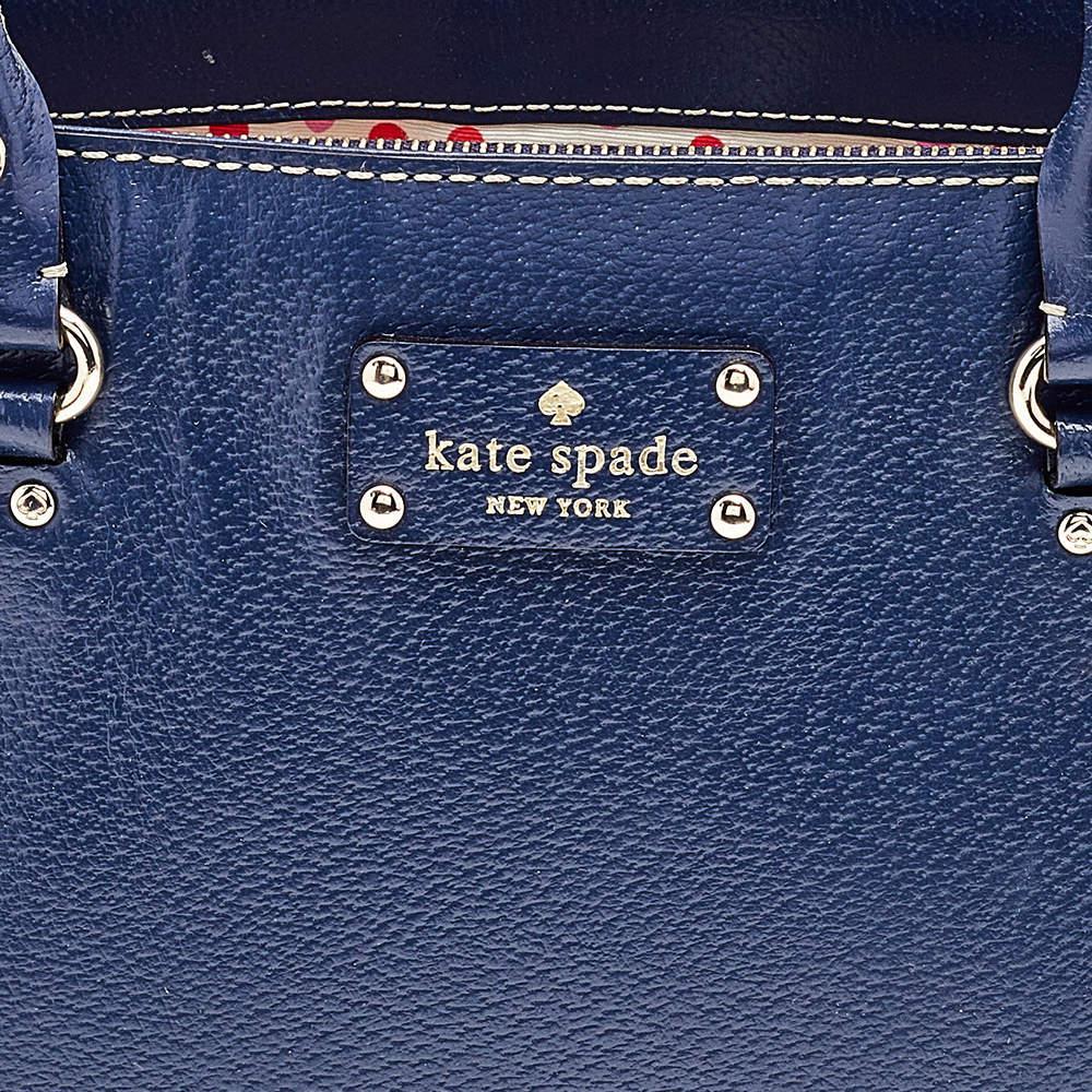 商品[二手商品] Kate Spade|Kate Spade Blue Leather Wellesley Quinn Tote,价格¥1495,第7张图片详细描述