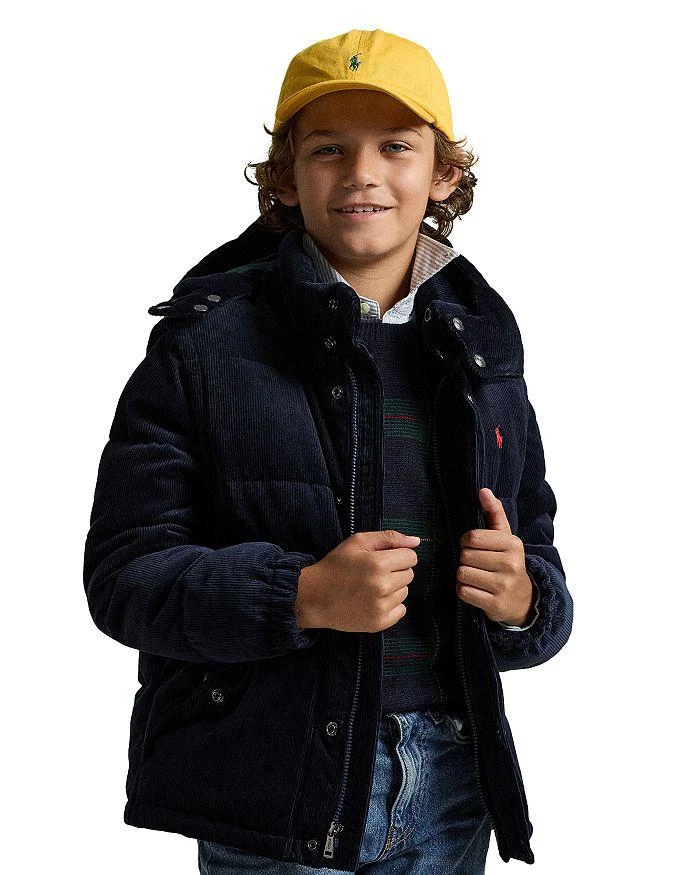 商品Ralph Lauren|Boys' Convertible Corduroy Down Jacket - Big Kid,价格¥1825,第1张图片