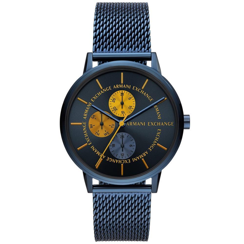 商品Armani Exchange|Men's Multifunction Blue Stainless Steel Bracelet Watch,价格¥1426,第1张图片