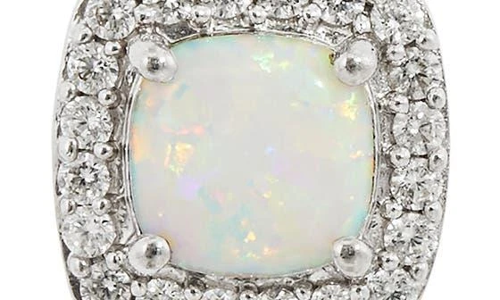 商品Savvy Cie Jewels|CZ Pavé Created Opal Pendant Necklace,价格¥300,第3张图片详细描述