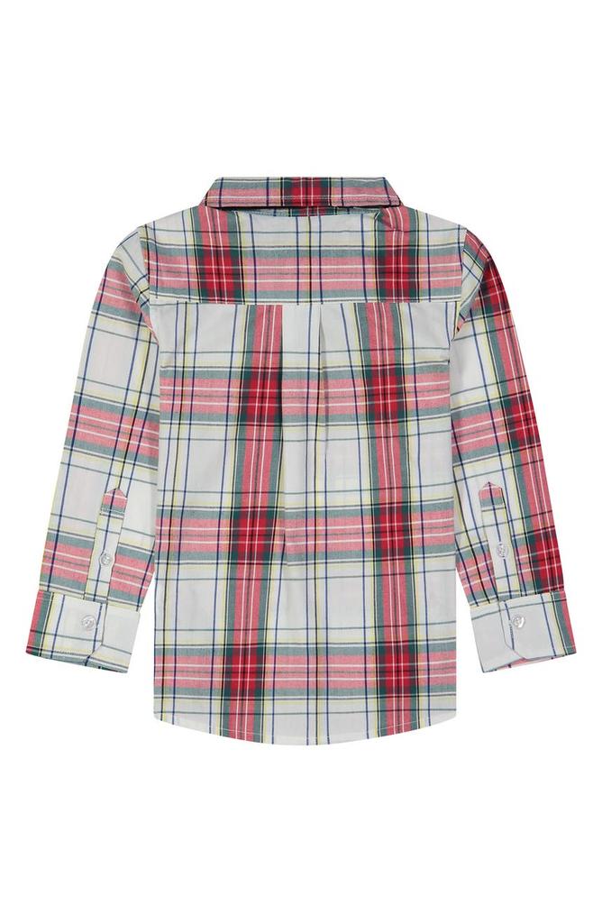 ANDY AND EVAN Plaid Poplin Bow Tie Shirt商品第2张图片规格展示