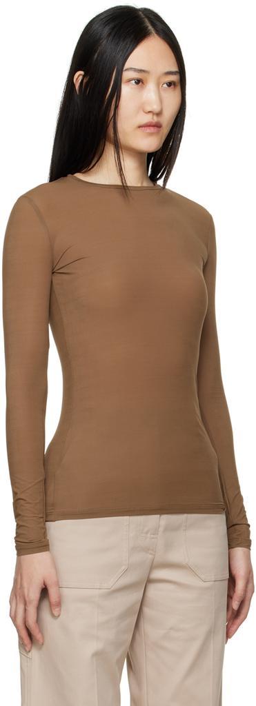 商品Max Mara|Brown Gazza Long Sleeve T-Shirt,价格¥2924,第6张图片详细描述