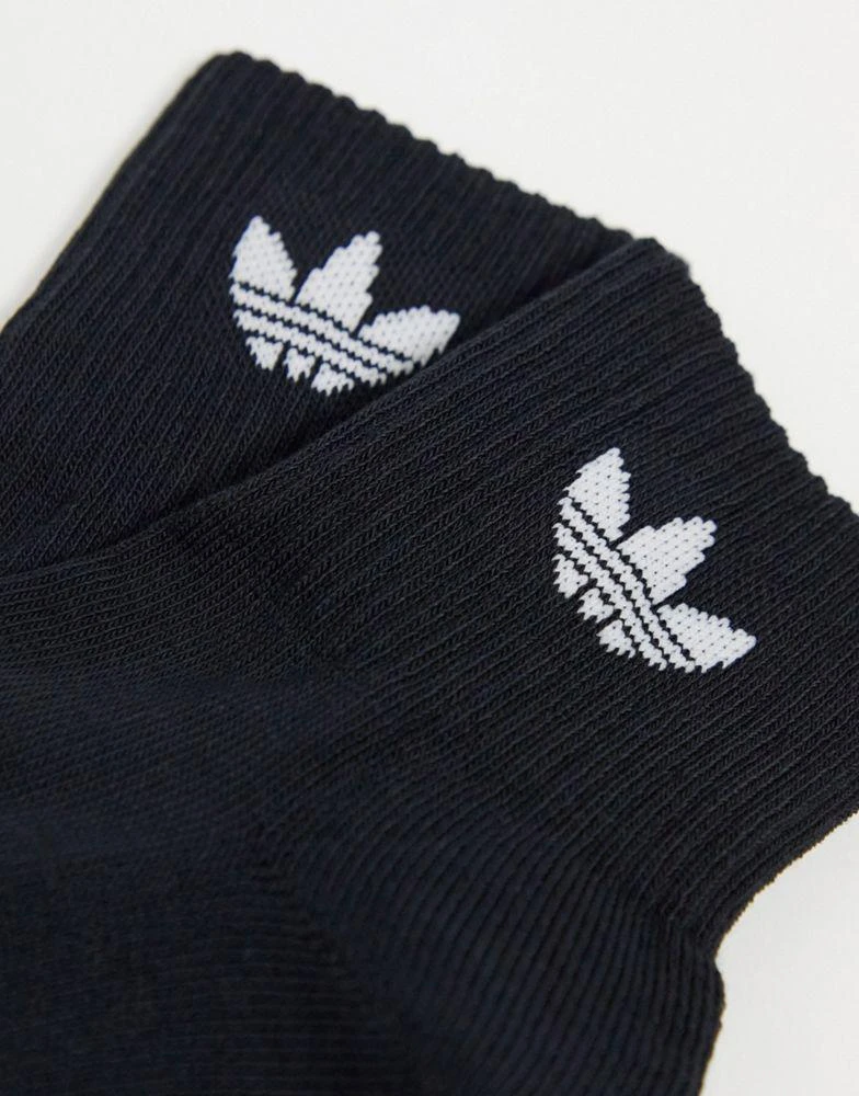 商品Adidas|adidas Originals 3 pack ankle socks in black with trefoil,价格¥79,第4张图片详细描述