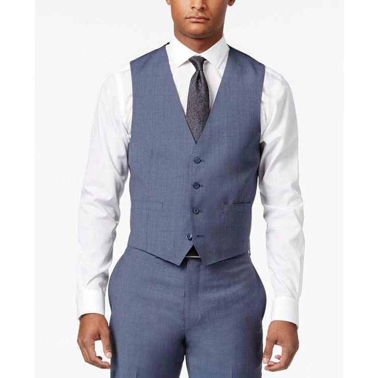 Men's Extra-Slim Fit Light Blue Neat Vested Suit 商品