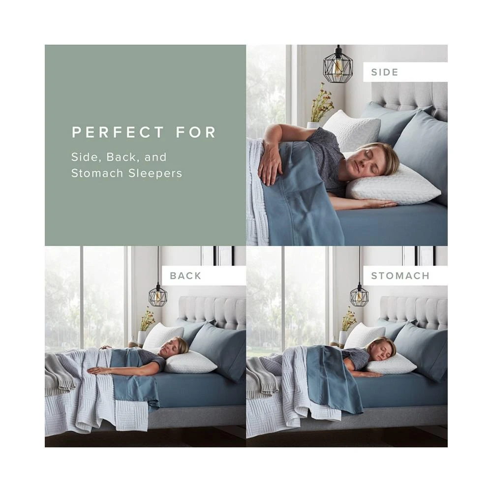 2-pack Customizable Fiber and Shredded Foam Pillow with Zippered Inner Cover 商品
