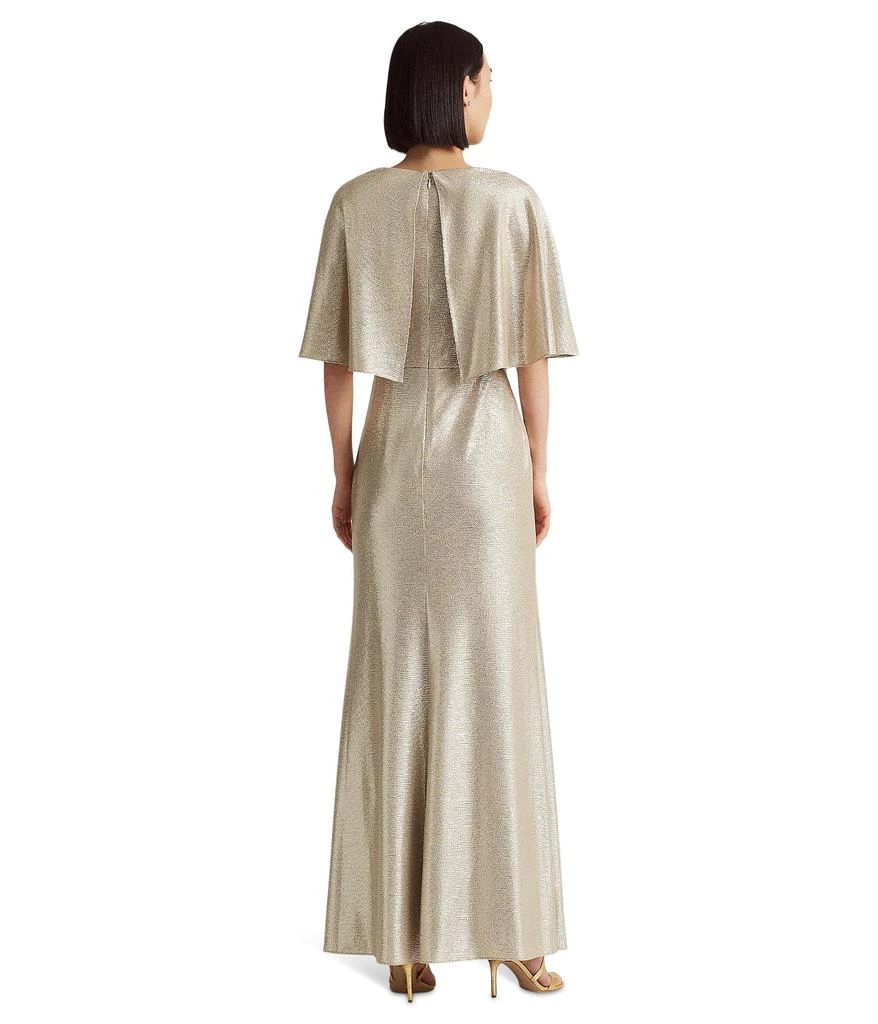 商品Ralph Lauren|Foil-Print Jersey Cape Gown,价格¥895,第2张图片详细描述