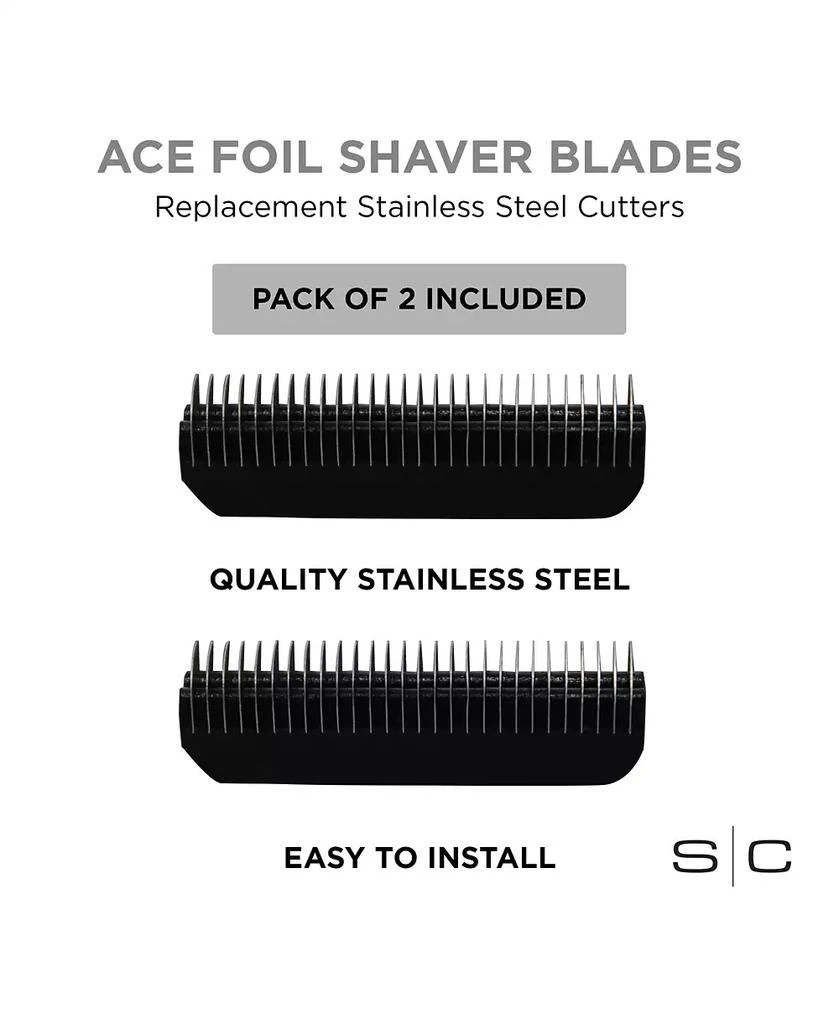商品StyleCraft Professional|Replacement Ace Foil Shaver Stainless Steel Cutter Blades Compatible with StyleCraft Ace Men's Shaver Set, 2 Piece,价格¥105,第3张图片详细描述