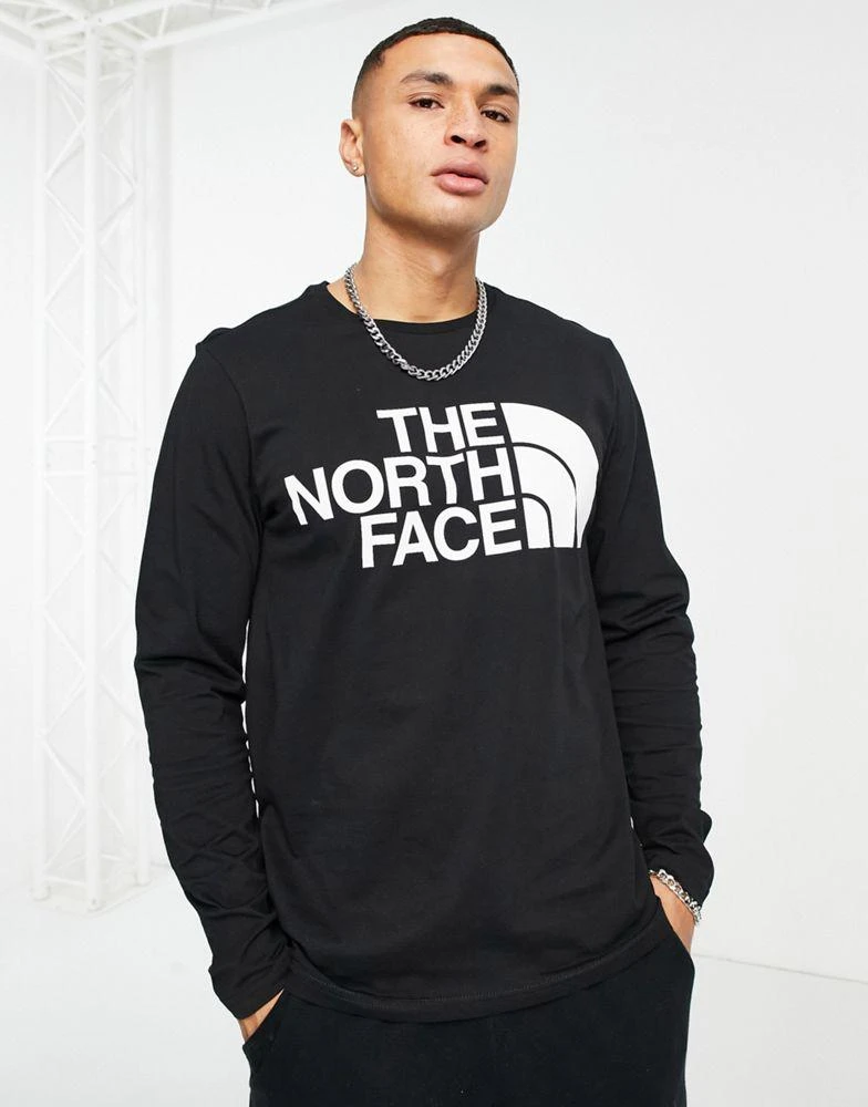 商品The North Face|The North Face Standard logo long sleeve t-shirt in black,价格¥321,第3张图片详细描述