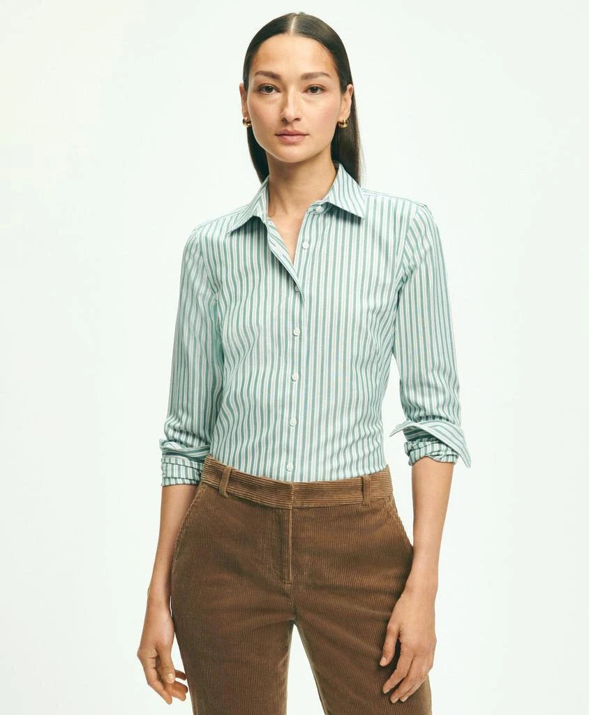 商品Brooks Brothers|Fitted Stretch Supima® Cotton Non-Iron Multi-Stripe Dress Shirt,价格¥496,第1张图片