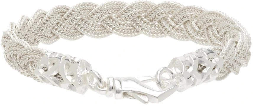 商品Emanuele Bicocchi|Silver Flat Braided Bracelet,价格¥614,第4张图片详细描述