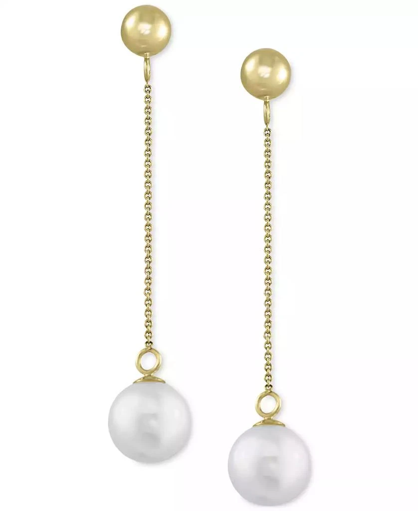 商品Effy|EFFY® Cultured Freshwater Pearl (7mm) Drop Earrings in 14k Gold,价格¥4579,第1张图片