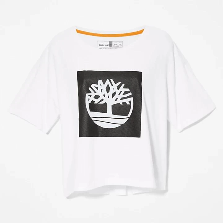 Cropped Logo T-Shirt for Women in White 商品