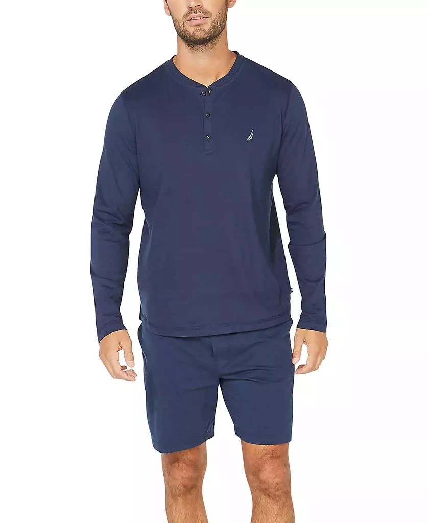 商品Nautica|Men's Soft, Breathable Long Sleeve Henley Pajama Shirt,价格¥295,第5张图片详细描述