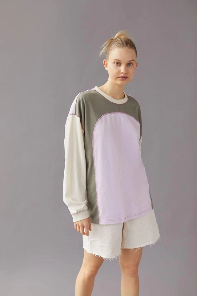 商品BDG|BDG Colby Seamed Long Sleeve Tee,价格¥153,第5张图片详细描述