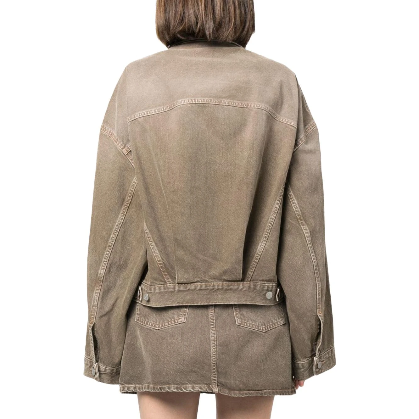 商品[国内直发] Acne Studios|FW23 丹宁系列 宽松单排扣牛仔外套 女款 棕色,价格¥3860,第3张图片详细描述