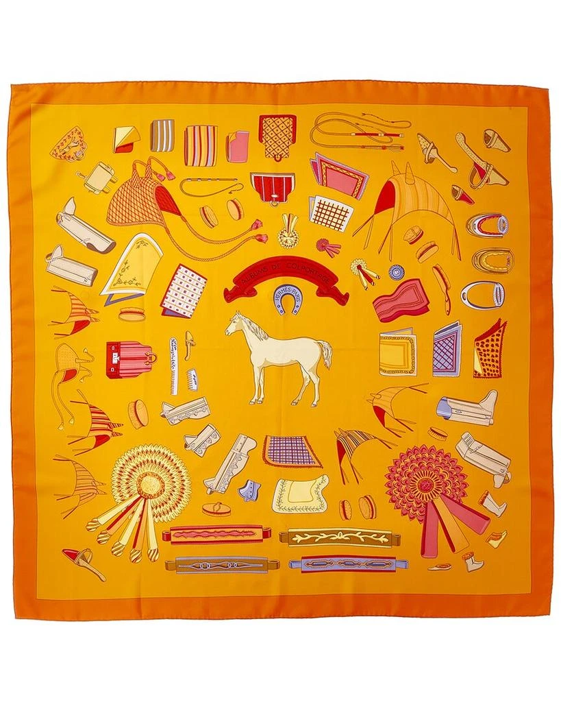 商品[二手商品] Hermes|Hermes "Albums de Colportage," by Isabelle Barthel Silk Scarf (Authentic,价格¥2284,第1张图片