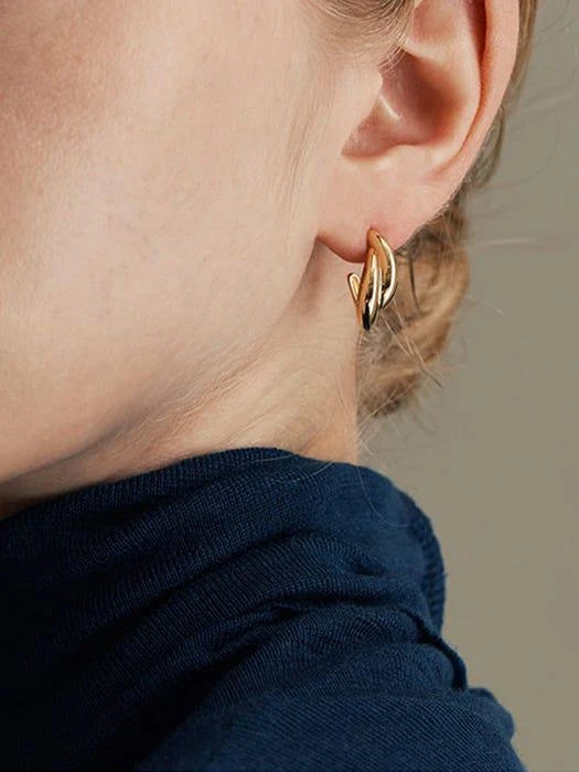 商品hyeres-lor|Etrive 14K Dual Hoop Earrings,价格¥4680,第3张图片详细描述
