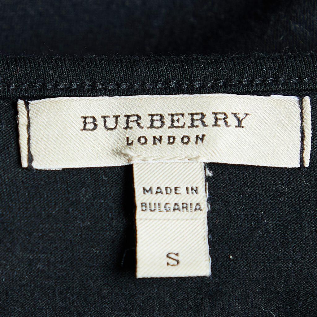 Burberry Black Cotton Contrast Elbow Detail Long Sleeve T-Shirt S商品第4张图片规格展示