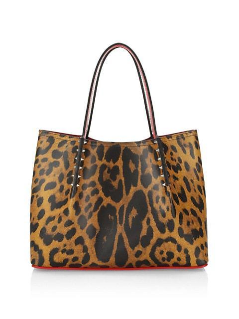 商品Christian Louboutin|Cabarock Leopard-Print Leather Tote,价格¥11409,第1张图片