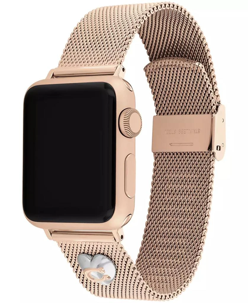 商品Coach|Rose Gold-Tone Stainless Steel Mesh Bracelet for 38, 40, 41mm Apple Watch,价格¥965,第3张图片详细描述