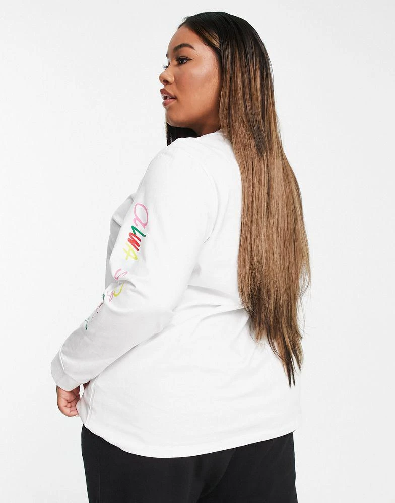 商品Adidas|adidas Originals Plus  graphic long sleeve t-shirt in white,价格¥414,第3张图片详细描述