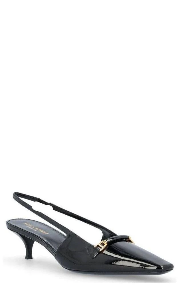 商品Yves Saint Laurent|Saint Laurent Square Toe Slingback Pumps,价格¥4742,第2张图片详细描述
