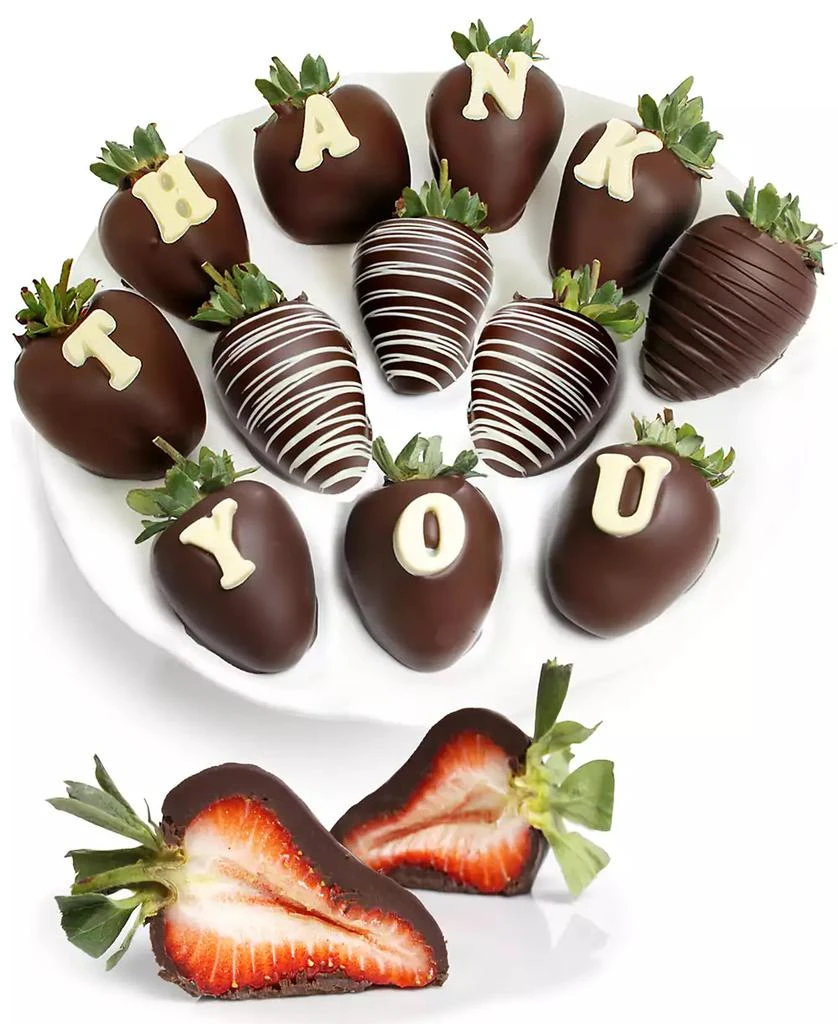 商品Chocolate Covered Company|Thank You Belgian Chocolate Covered Strawberries - 12 Pc,价格¥526,第1张图片