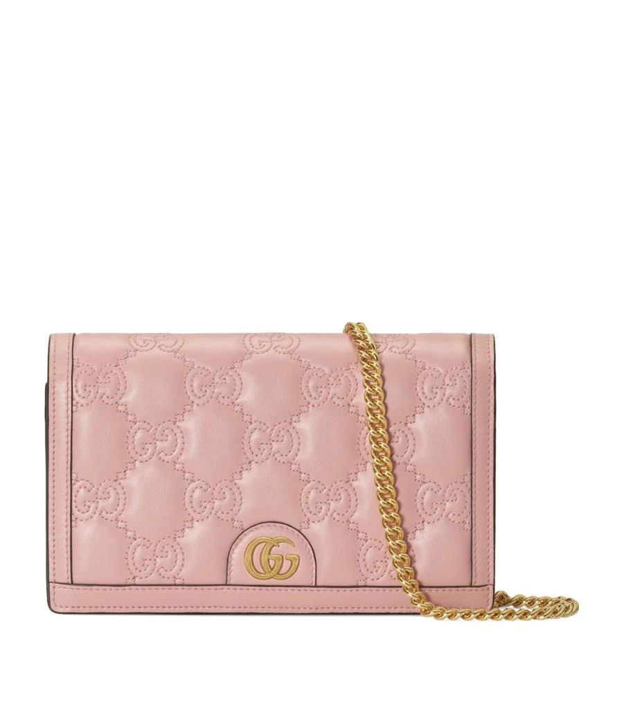 商品Gucci|Leather GG Matelassé Chain Wallet,价格¥8491,第1张图片