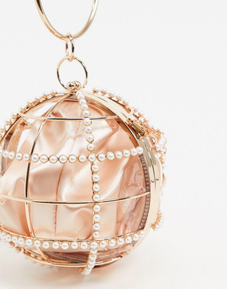 ASOS DESIGN cage sphere clutch bag with embellishment商品第4张图片规格展示