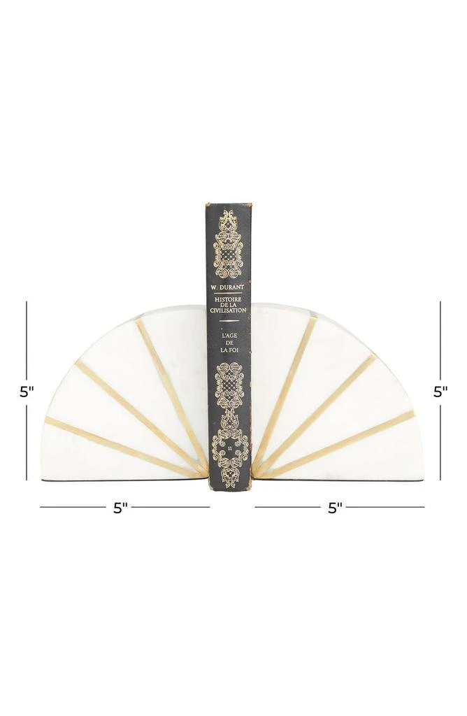商品COSMO BY COSMOPOLITAN|White Marble Geometric Bookends with Gold Inlay - Set of 2,价格¥533,第2张图片详细描述