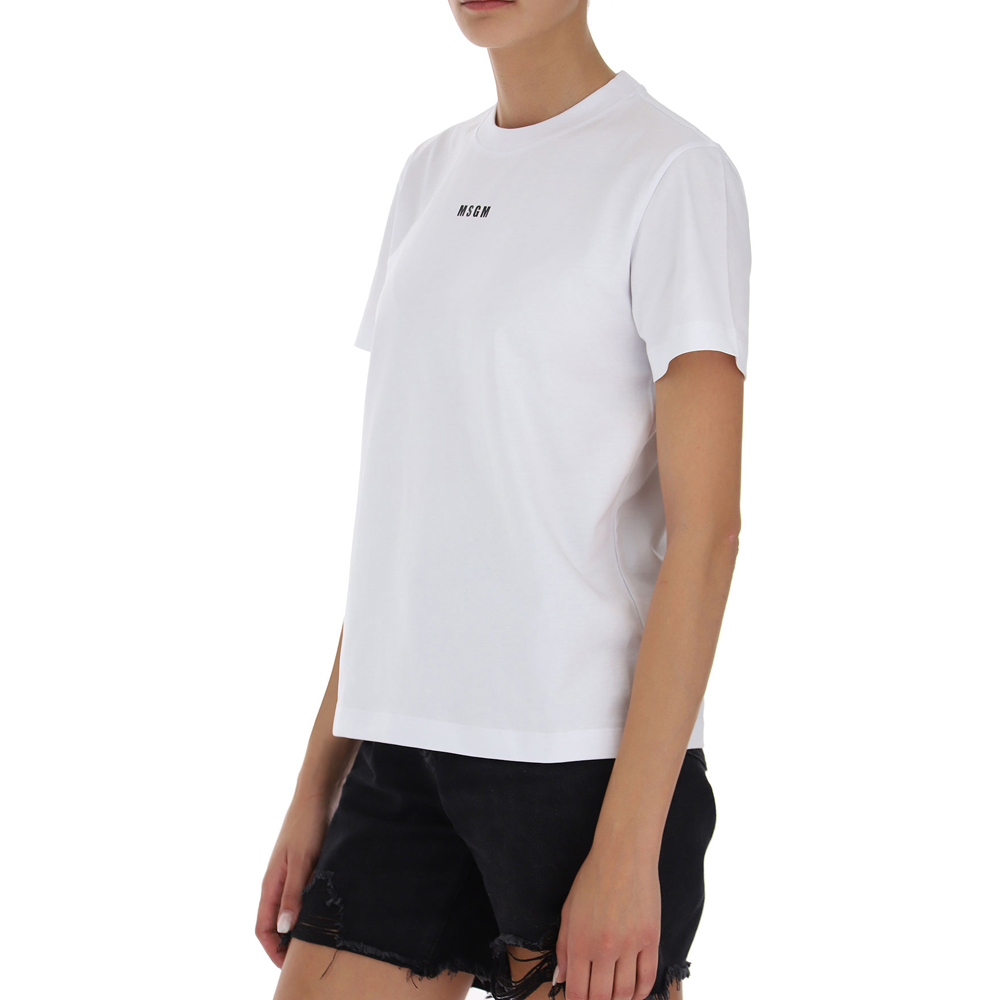 MSGM 女士白色短袖圆领棉质T恤 2000MDM500-200002-01商品第3张图片规格展示
