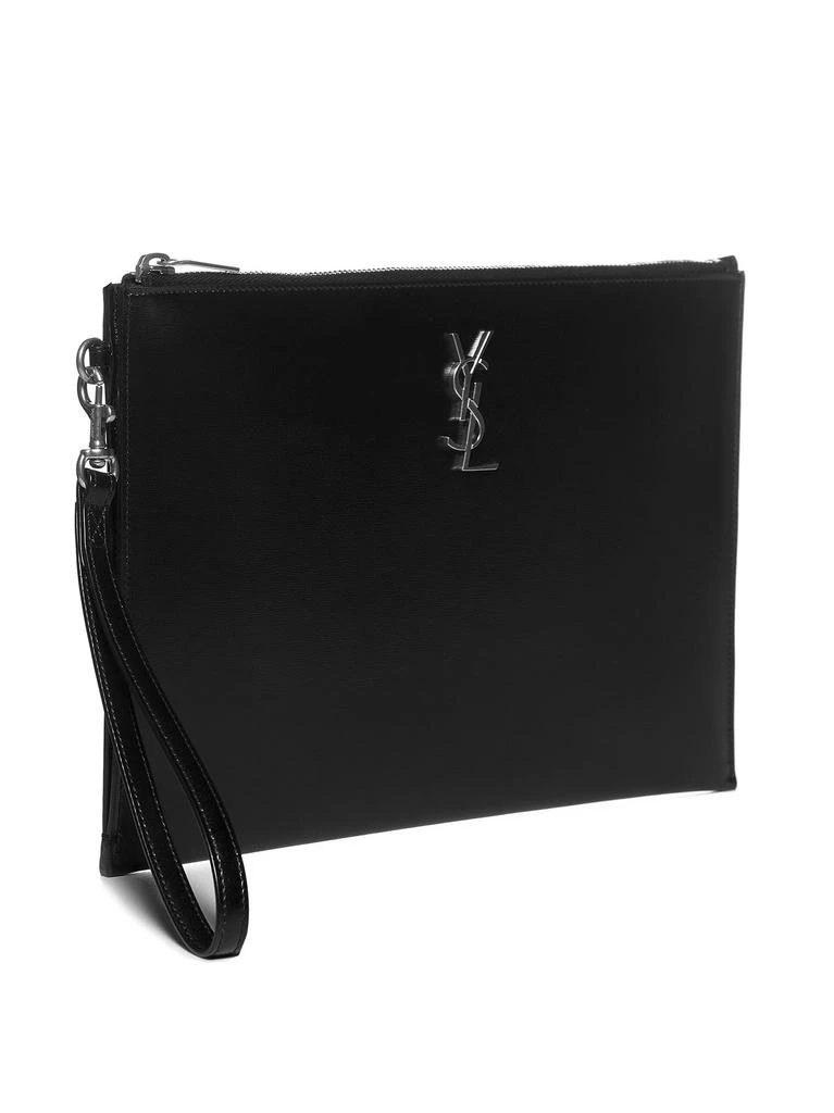 商品Yves Saint Laurent|Saint Laurent Logo Plaque Zipped Clutch Bag,价格¥3844,第3张图片详细描述