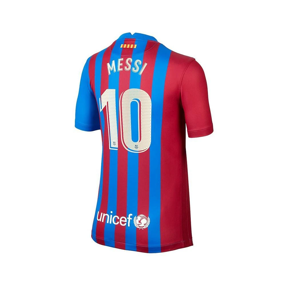 商品NIKE|Youth Boys Lionel Messi Blue Barcelona 2021/22 Home Replica Player Jersey,价格¥596,第3张图片详细描述