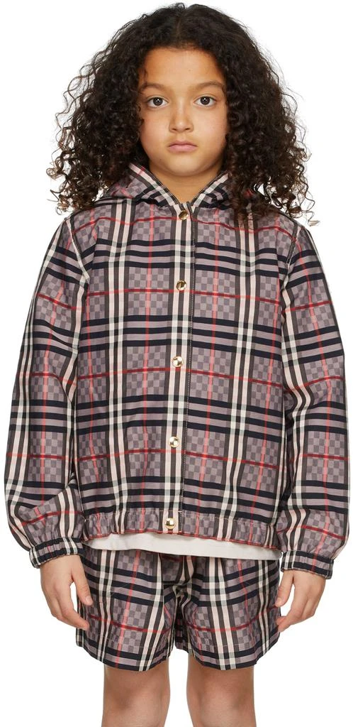 商品Burberry|多色 Jacquard Check 儿童双面连帽夹克,价格¥2270,第2张图片详细描述