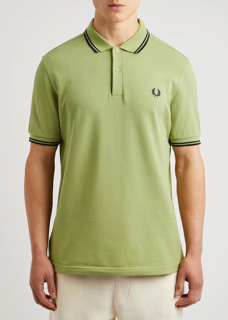 商品Fred Perry|Light green piqué cotton polo shirt,价格¥400,第2张图片详细描述