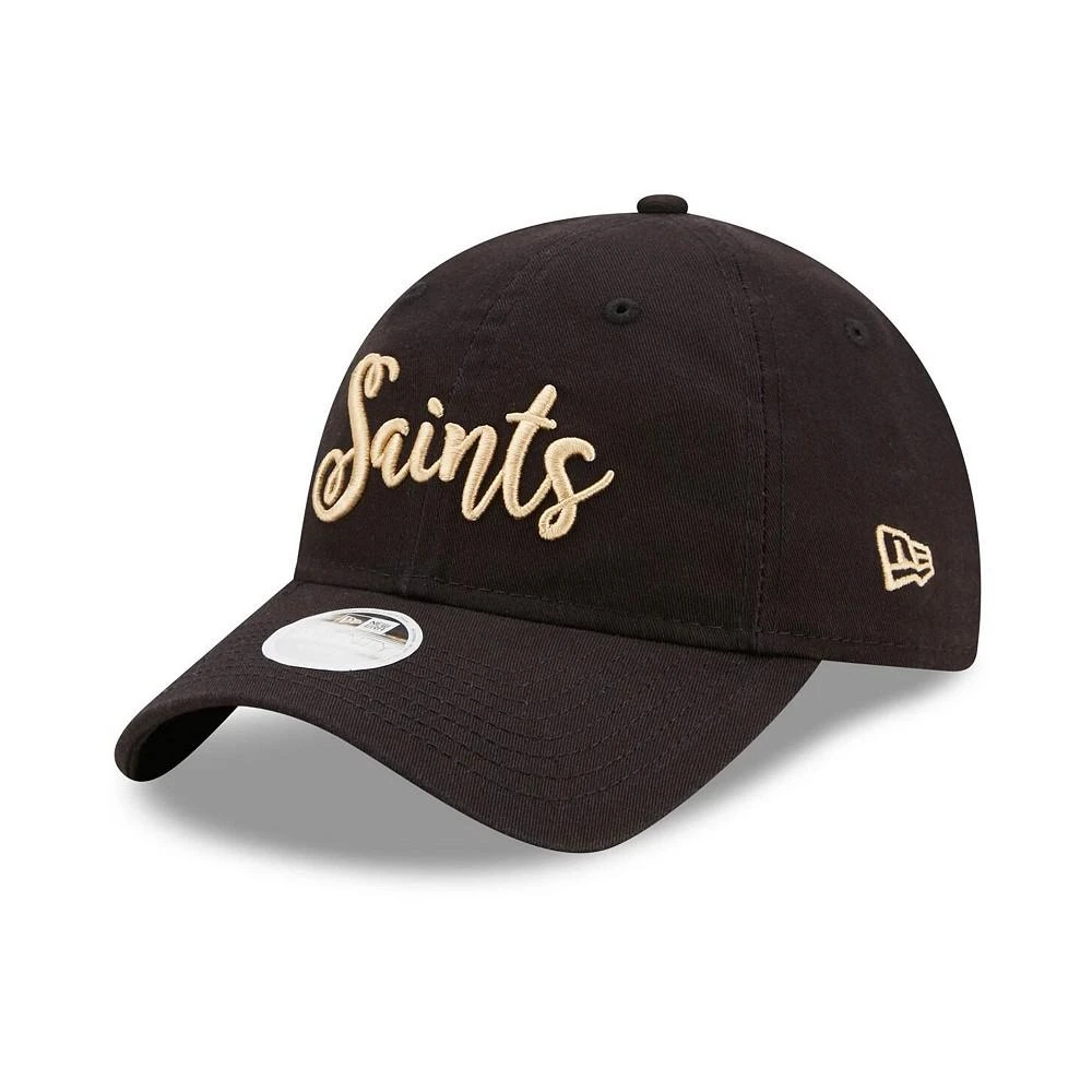 商品New Era|Women's Black New Orleans Saints Script 9Twenty Adjustable Hat,价格¥217,第1张图片