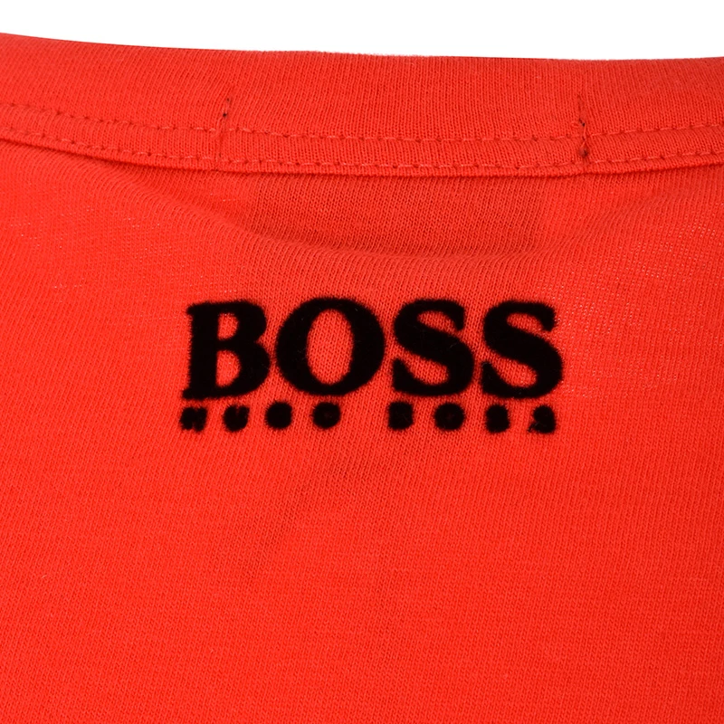 商品Hugo Boss|Hugo Boss 雨果博斯 男士红色纯棉BOSS印花时尚休闲短袖T恤 TEE2-182-6415-645,价格¥504,第1张图片