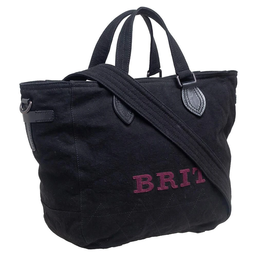 商品[二手商品] Burberry|Burberry Black Canvas and Leather Tote,价格¥1233,第3张图片详细描述