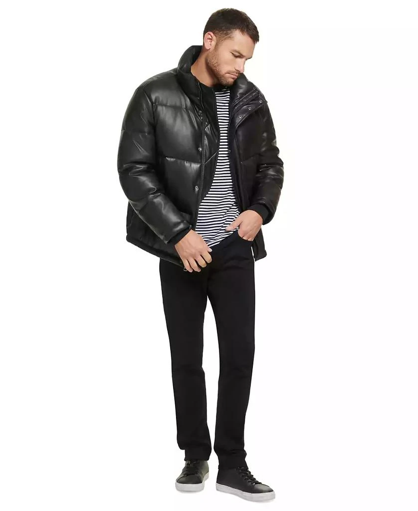 Men's Faux Leather Classic Puffer Jacket 商品