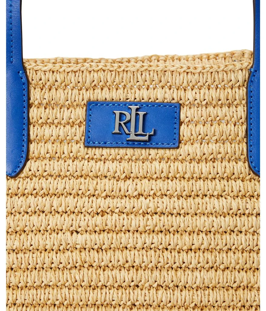 商品Ralph Lauren|Brie Leather-Trim Straw Medium Tote Bag,价格¥1487,第4张图片详细描述