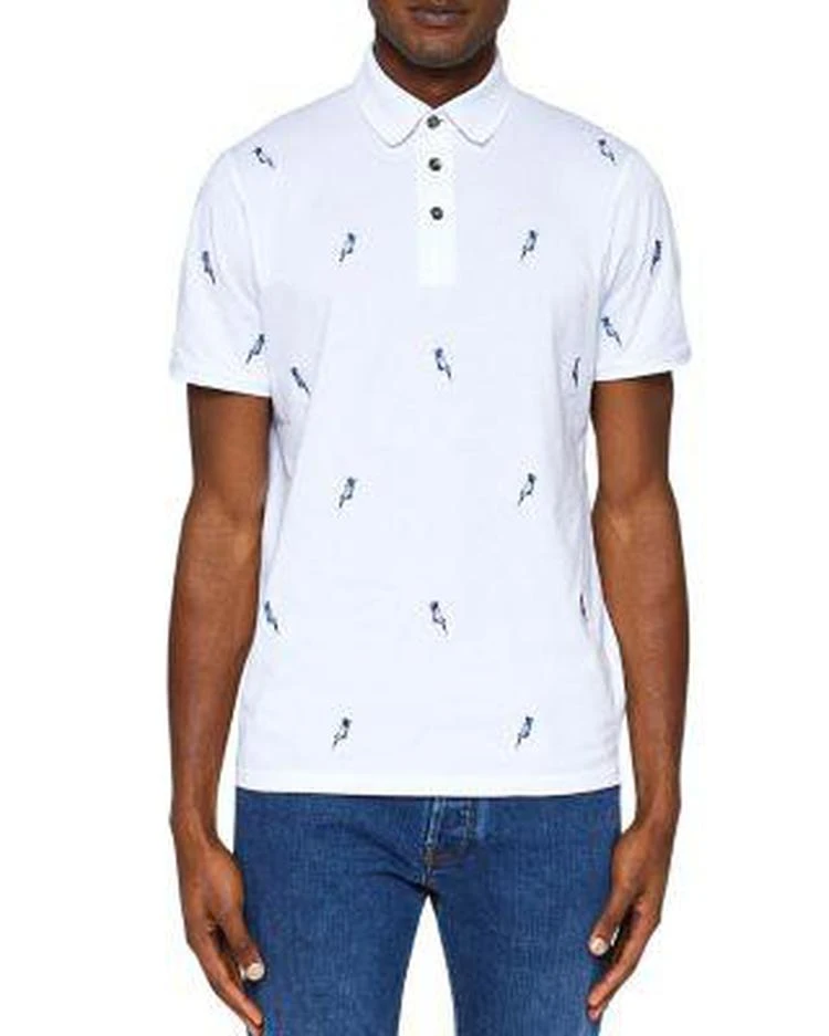 商品Ted Baker London|Scraffy Cockatoo Embroidered Regular Fit Polo,价格¥440,第1张图片