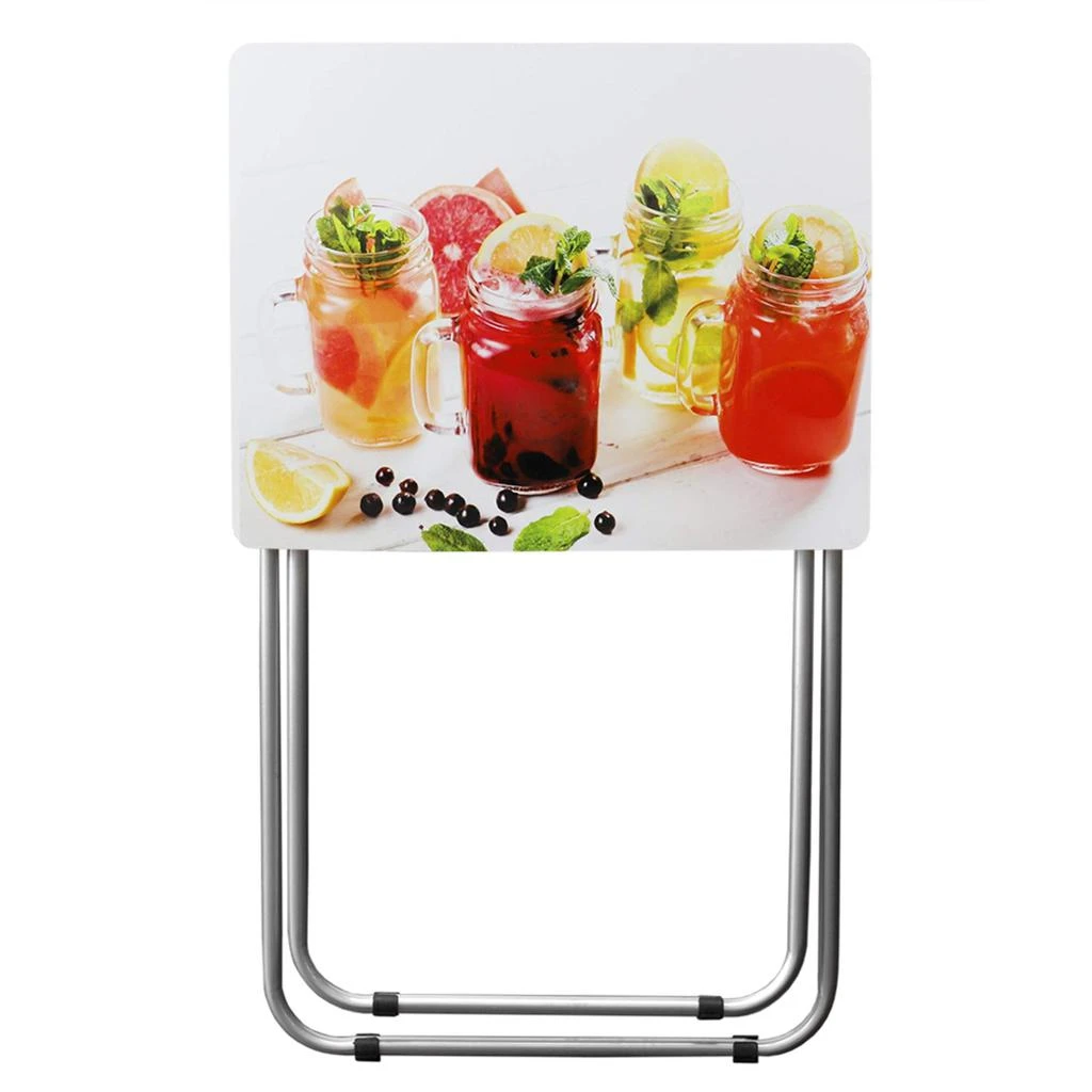 商品Home Basics|Home Basics Cocktails Multi-Purpose Foldable TV Tray Table, White,价格¥487,第1张图片
