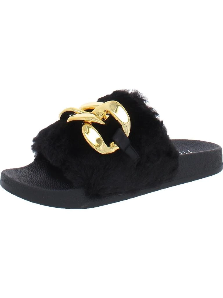 商品INC International|Percita Womens Faux Fur Flats Slide Slippers,价格¥178-¥214,第2张图片详细描述