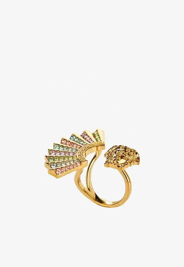 商品Versace|The Fan Medusa Ring with Swarovski Crystals,价格¥2237,第2张图片详细描述