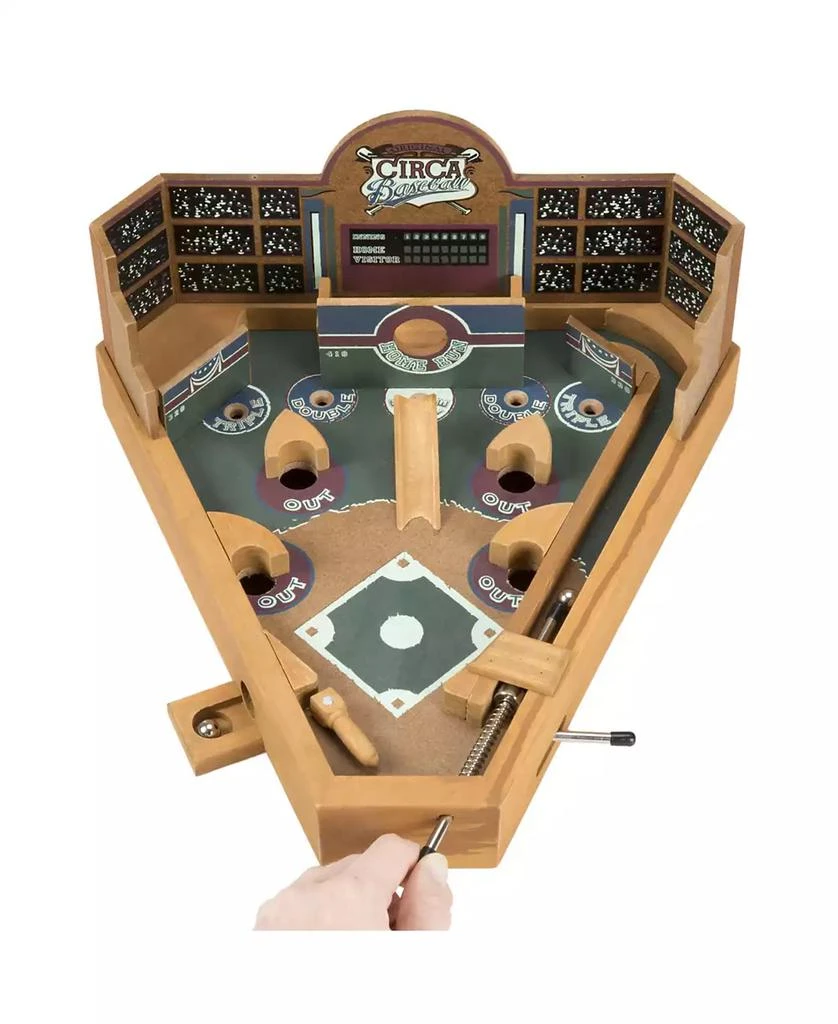 商品Trademark Global|Hey Play Baseball Pinball Tabletop Skill Game - Classic Miniature Wooden Retro Sports Arcade Desktop Toy For Adult Collectors And Children,价格¥360,第3张图片详细描述